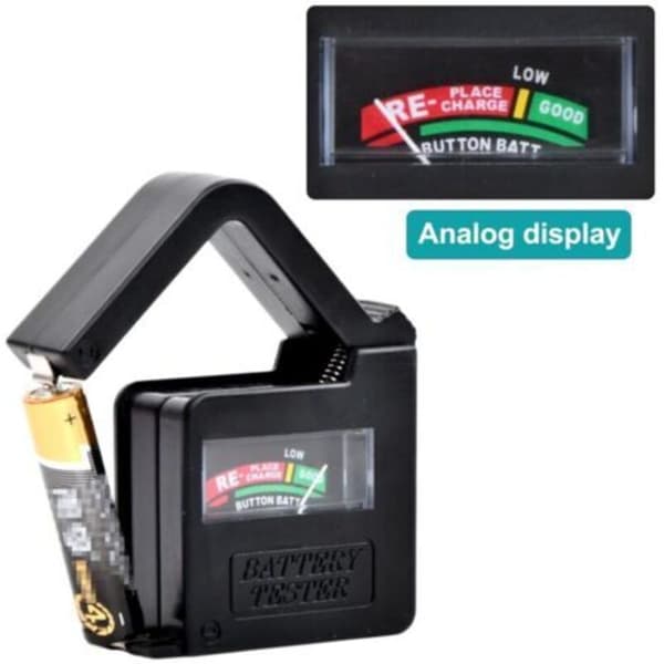 stk. Digital Batteritester, Universal Batteritester, Fungerer uden batterier, til AA/AAA/C/D og 9V PP3 batterier og knapcellebatterier