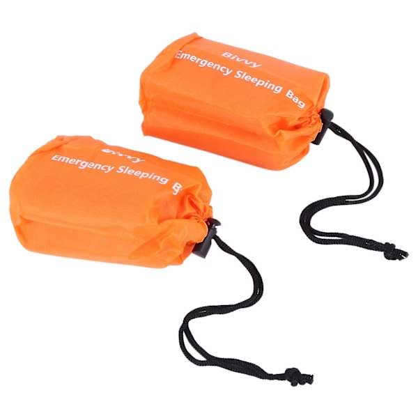 2-pack Emergency Sleeping Bag Thermal Waterproof Survival Blanket For Outdoor Camping Hiking-A1