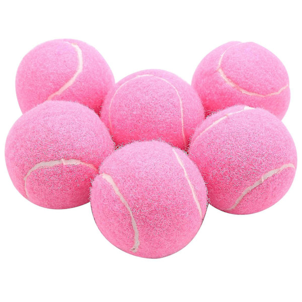 Rosa tennisbollar 6-pack - Slitstarka elastiska träningsbollar 66mm - Dam nybörjare tränings tennisbollar