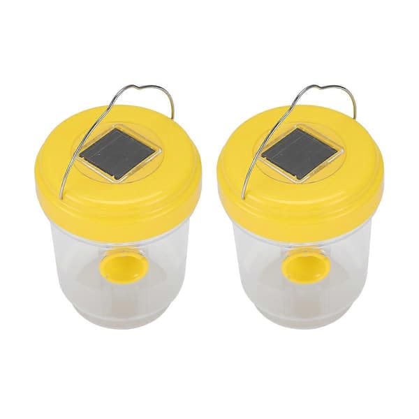 2-pack Solcellsdriven getingfälla för utomhusbruk, getingfångare med ljus för bålgetingar, getingar, bin