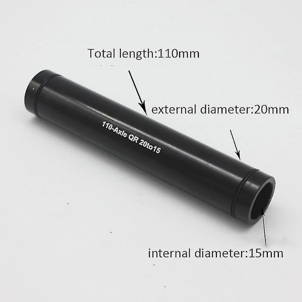 Pyörän akselin sovitin 20 mm läpiakselille 15 mm läpiakselille, 110 mm