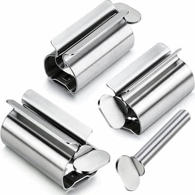 3-rörs rullande tandkrämsdispenser för badrum, silver PZCC