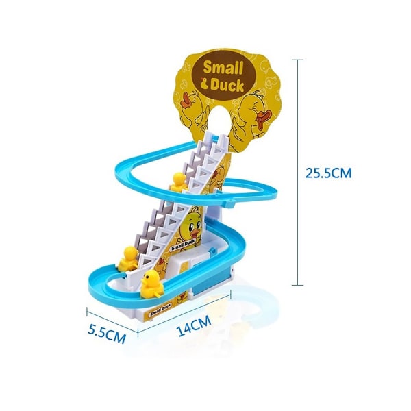 Elektrisk Ande-Trappe-Legetøj - Med 9 Ande-Legetøj & Løbebane med LED-Blinkende Lys & Musik-Rutsjebane-Legetøj
