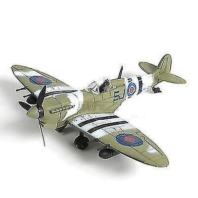 Spitfire Mörkgrön 4d Diy Fighter Montera Block Bygga Militärflygplan