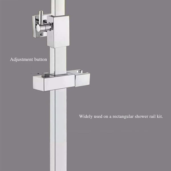 Glidende brusehovedholder til skinne - 18 x 30 mm - Rektangulær, udskiftelig håndbruserholder, forkromet ABS brusehovedholder til badeværelse