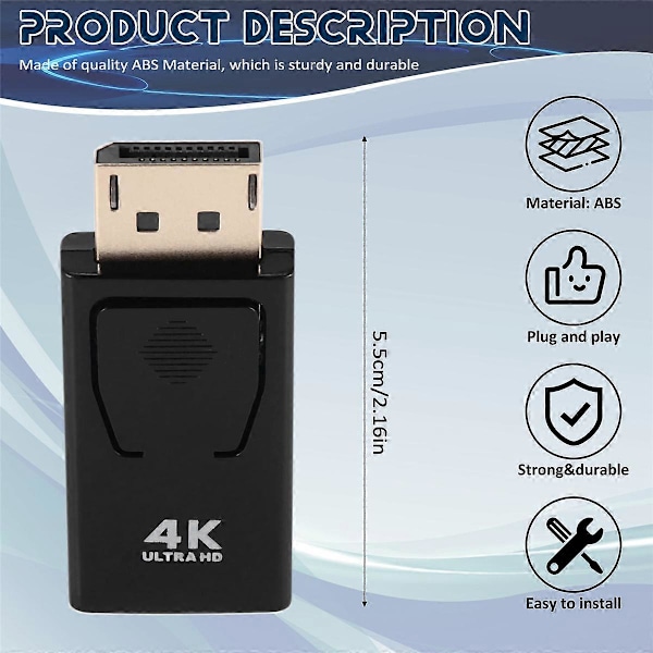 Displayport till HDMI Hona Adapter Konverterare 1080P Dp till HDMI