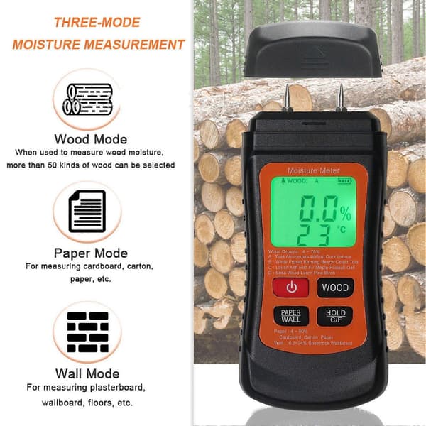 Høykvalitets ZN-MT02 Håndholdt LCD Digital Display Pinn Type Trefuktighetsmåler