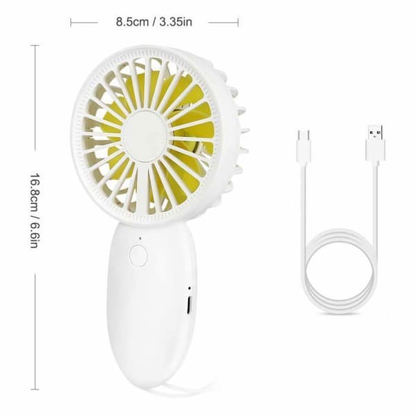 Bærbar ventilator - YYV - Mini USB-ventilator - 5 hastigheder - Genopladelig - Dobbeltblade
