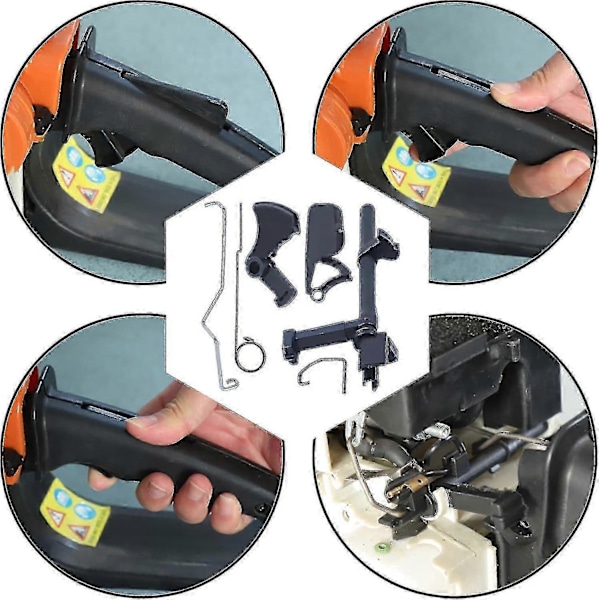 Kaasuvivun osasarja Stihl Ms170 Ms180 017 018 -moottorisahoihin, kaasuvipu + rikastinvipu + kytkinakseli + kaasuvarsi + vivun lukituslisävaruste