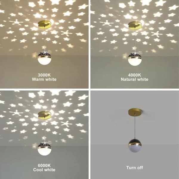 Hängande stjärna - 12 cm - Metall - LED - För barnrum