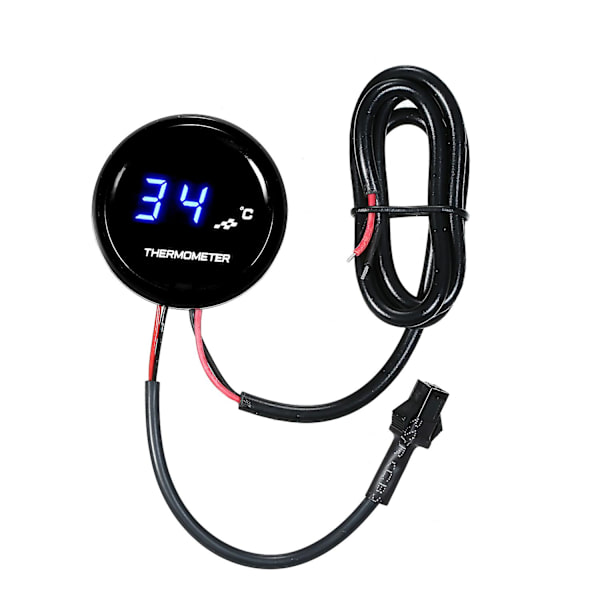 12V Digital Termometer för Motorcykel, Ultratunn Rund Vattentemperaturmätare med Blå LED-Display, Universell