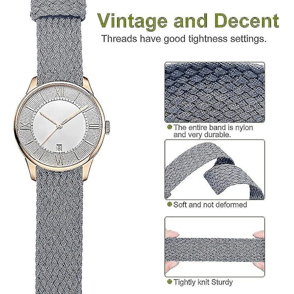Nylon Klockarmbandsersättning Flätat Vävt Klockarmband Män Kvinnor 18mm.