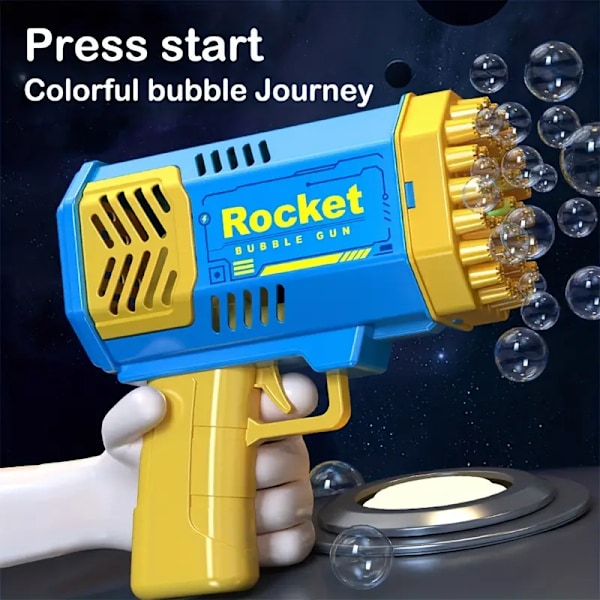 40 hål elektrisk bubbelmaskin Handhållen Gatling automatisk bubbelpistol blå (40 hål)