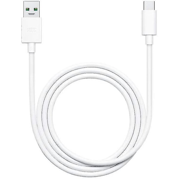 Offisiell Oppo DL129 VOOC USB Type C til USB Type A Datakabel - Hvit (Bulkpakket)