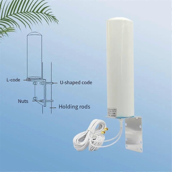 12DBi 2G 3G 4G LTE Omni Antenni 4G Antenni 2.4Ghz Ulkokatto 5M Kaapeli 698-2700MHz Antenni
