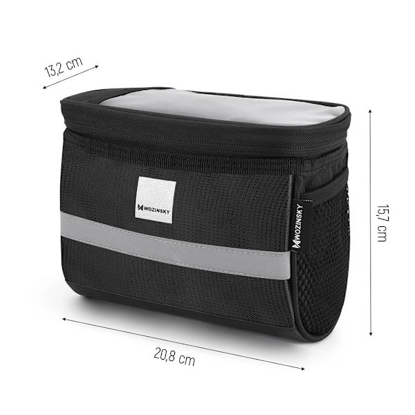 Wozinsky Cykeltaske med Smartphone Rum til Styret 2L - Sort