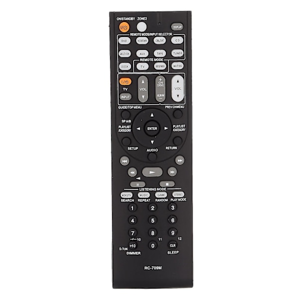 Onkyo TX SR506 AV Receiver Reservedelsesfjernbetjening - Batteridrevet, Følsomme Knapper
