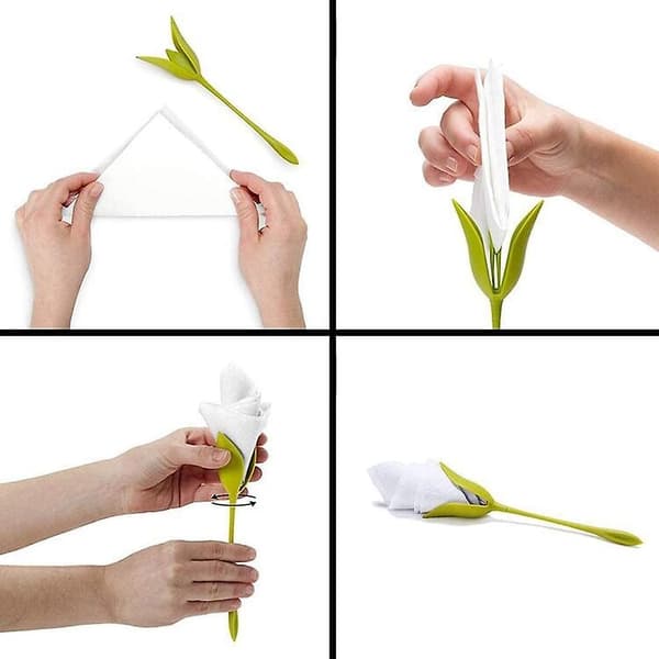 20 stk Serviettholder i Plast Serviettholder Blomst til Bord