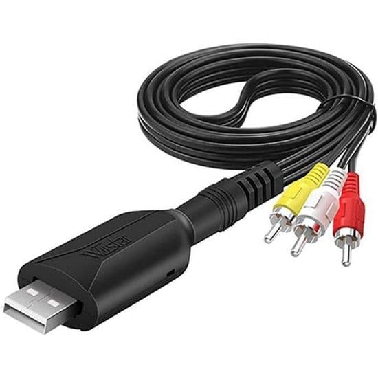 USB 2.0 Videoopptakskortkabel, RCA til USB Audio Video Capture Grabber-konverterer VHS DVD AV til Digital YYV