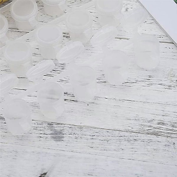 5 Strips 30 Bægre Tomme Malingsstrips Malingskop Bægre, 10 ml/0,35 oz Mini Malingsbæger Strips Klar Plastik