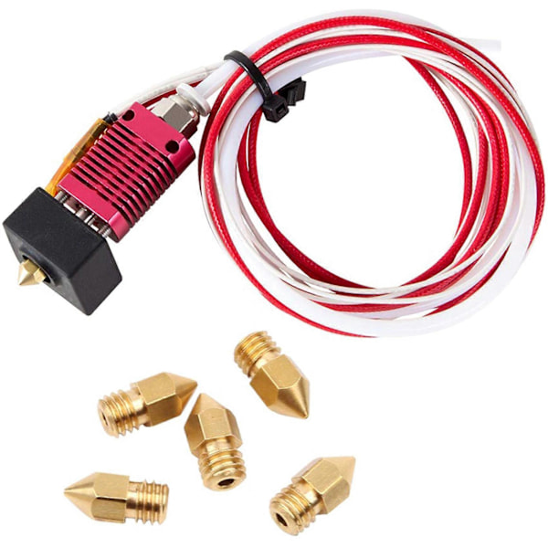 3D-skrivar Extruder Monterad Mk8 Hot End Kit för Ender 3 / Ender 3 Pro med Aluminium Uppvärmningsblock