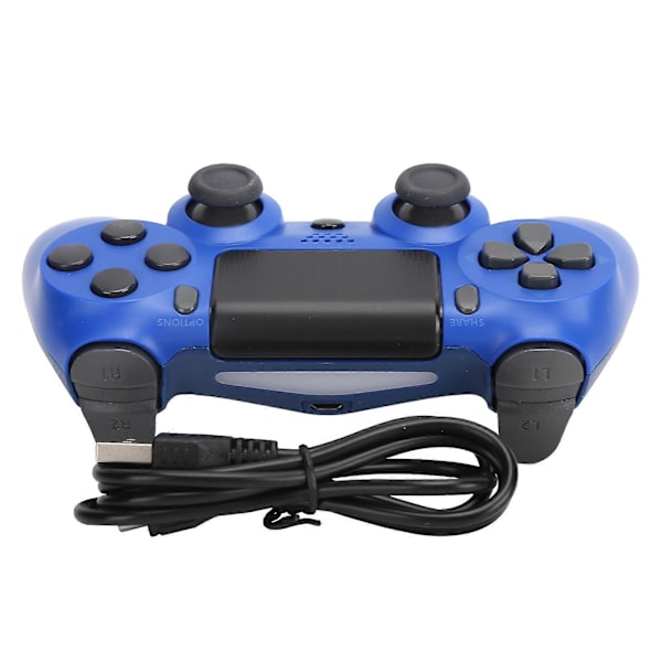 Trådløs Controller Gamepad med Touch Screen Audio Funktion USB Kabel til PS4 / PS4 Pro / PS4 SlimBlå
