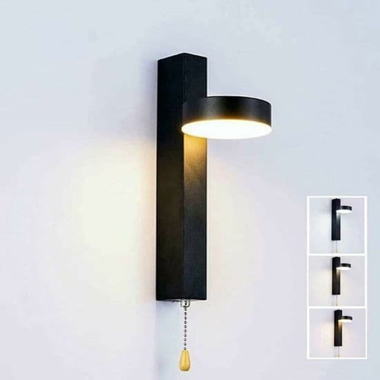 LED-vägglampa - BF - 9W - Valbar trefärg - 360° vridströmbrytare - Samtida design YYV