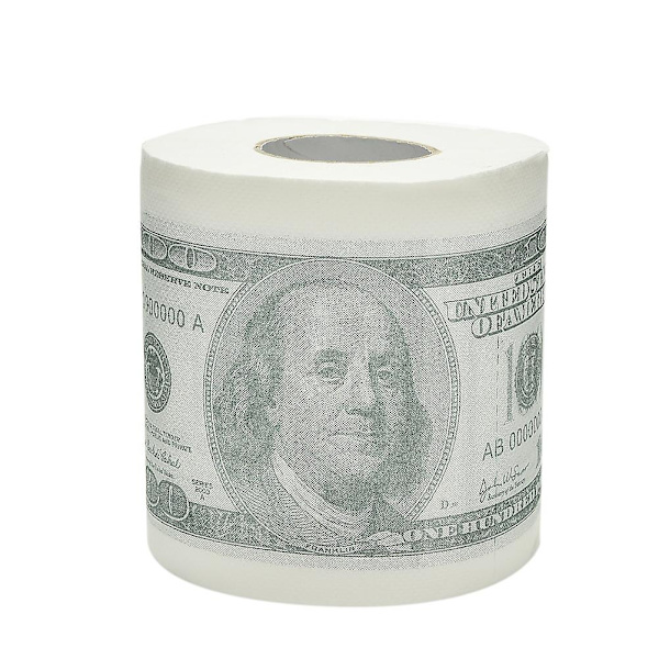 100 dollaria - Yksi sata dollaria seteli wc-paperirulla + 1 miljoona dollaria seteli