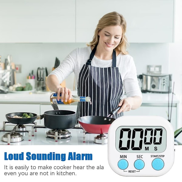 Digital Timer for Baking, Timers med Magnetisk Stativ, Tell opp & Tell ned Klokka Høy Alarm