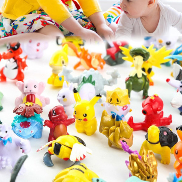 24 st Pokemons Figurer Söta Miniatyrfigurer PVC Cartoon Hantverk Solid Modell Ornament Samlarobjekt Japan Anime Pokemons Pikachus Psyduck Figurmodell Till