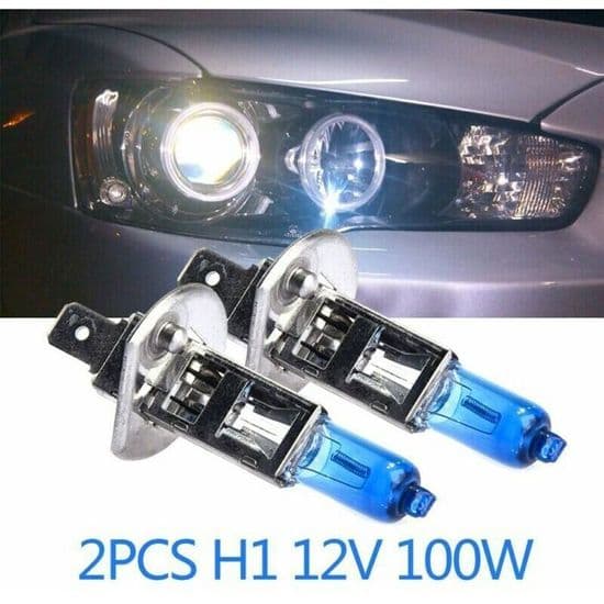 Halogenpære - YYV - H1 - 12V - 100W - Hvitt lys 6000K YYV