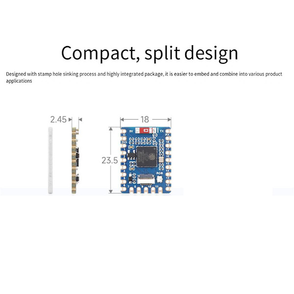 ESP32-S3-Tiny Utvecklingskort Bluetooth LE+2.4 GHz Wi-Fi Baserat på ESP32-S3FH4R2 ESP32-S3 Mini Utvecklingskort