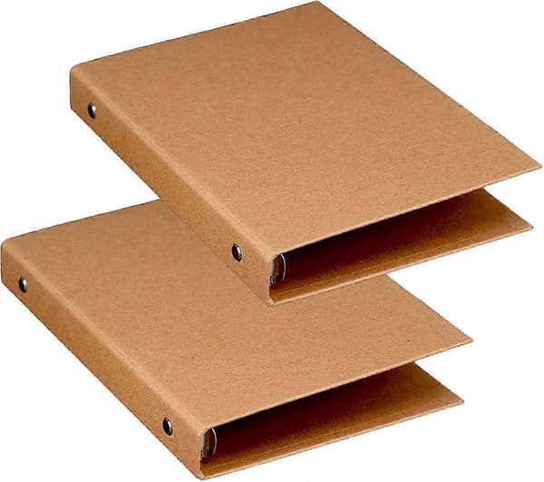 A5 6-ringsbind, A5 ringbindmapper, A5 ringbind 6 huller, Kraft a5 mapper til tilføjelse af brochureomslag scrapbookingpapir løse ark, 2 stk
