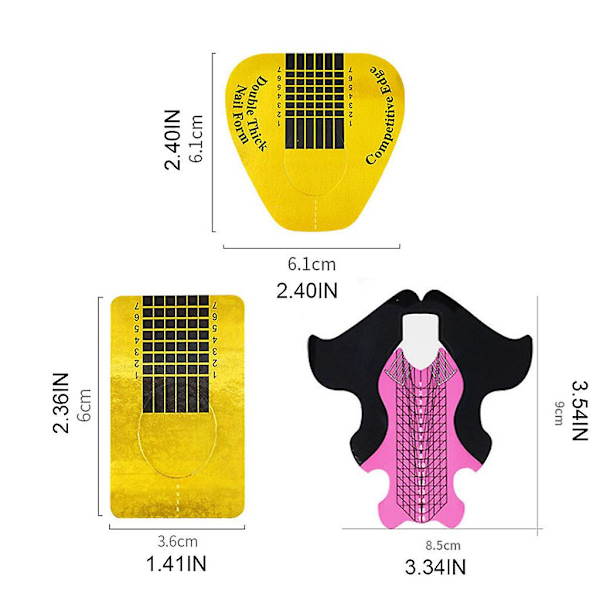 100 stk Negleformer Forlengelsestips Guide Forlengelse Fransk DIY Verktøy