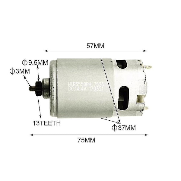 Bosch GSR14.4-2-LI PSR 14.4 Udskiftningsmotor, 14.4V/13 Tænder