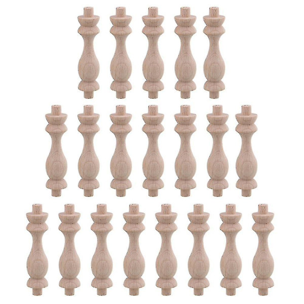 20 stk. H-83 Træ Baluster Ubehandlet Spindelstang Dekoration WS5794