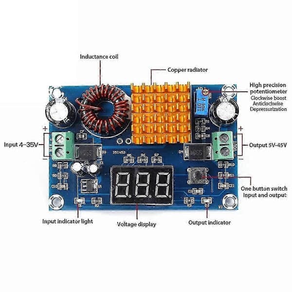 Korkealaatuinen upouusi 2kpl Xh-m411 Dc 4-35v - 5-45v Boost Module Digital