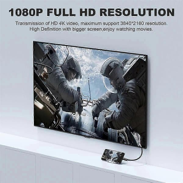 USB TYPE C til DVI-kabel 4K 30Hz (1,8 m) kompatibel med 2017/2016 Pro