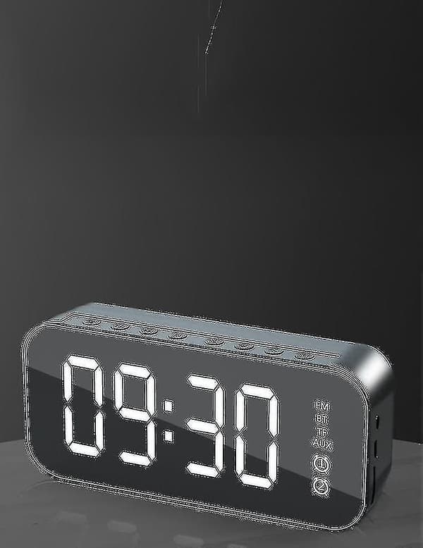 Multifunksjonell LED Digital Vekkerklokke, Bluetooth-høyttaler, Nattbord De_()