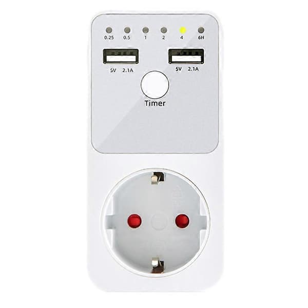 Intelligent Programmerbar Nedräkningstimer Uttag Elektrisk 6H Uttag för USB-gränssnitt Switch EU Pl