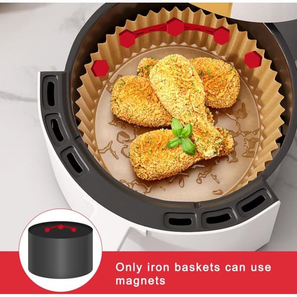 2 x magnetiska silikonspännen för varmluftsfritös. för att fästa bakplåtspapper. kompatibla med gjutjärnsfoder