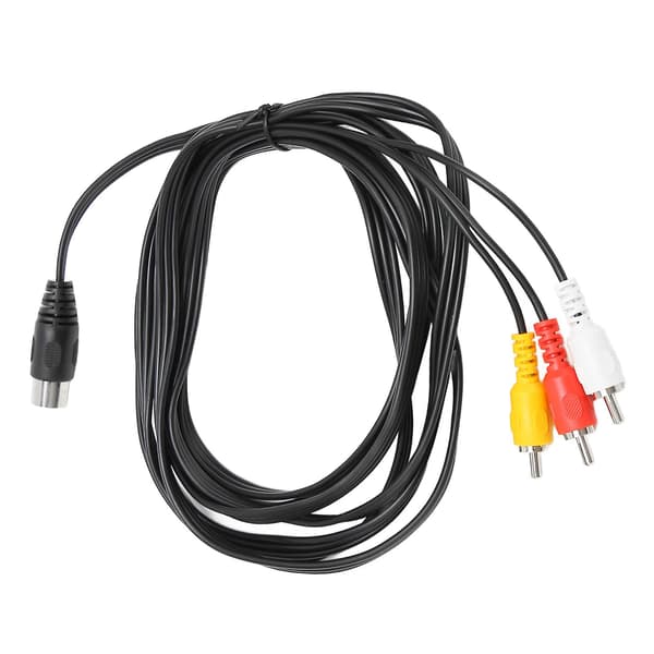 DIN 8-polet Han til 3 RCA Han Kabel til Stereo Udstyr - 3 meter