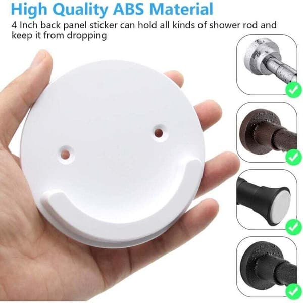 Set med 2 duschdraperistångsfästen – 10,2 cm diameter – 3M akryl – Stöder upp till 9 kg