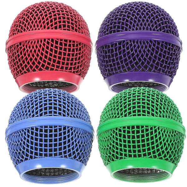 4 stk. Mikrofon Grill Hode Mikrofon Ball Hode Mesh Grill Mikrofon Mesh Deksel Erstatninger