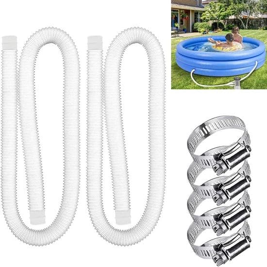Poolpumpslang | Ersättningsslang för poolpump, 150 cm lång, 32 mm diameter poolslang