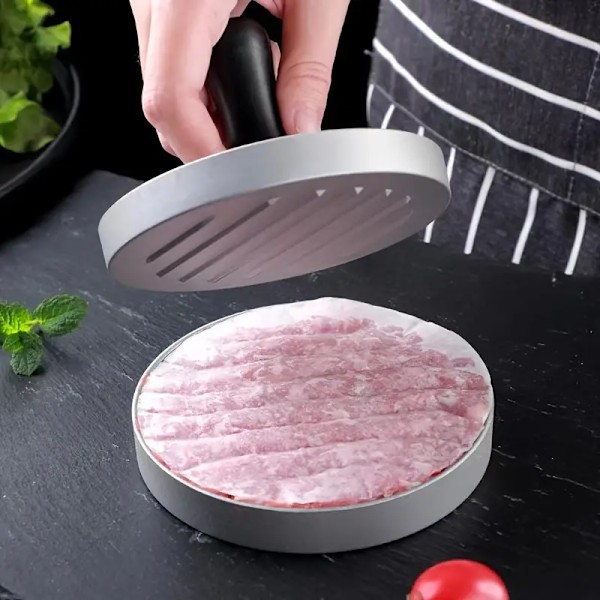 En enhet, handbok non-stick hamburgerkött press för hemmakök, frukostpannkaksmakare med hamburgerköttbiffform