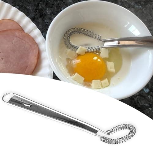 2-delt visp, mini visp i rustfritt stål, spiralvisp, manuell melkeskummer, sausblander, kaffeblander