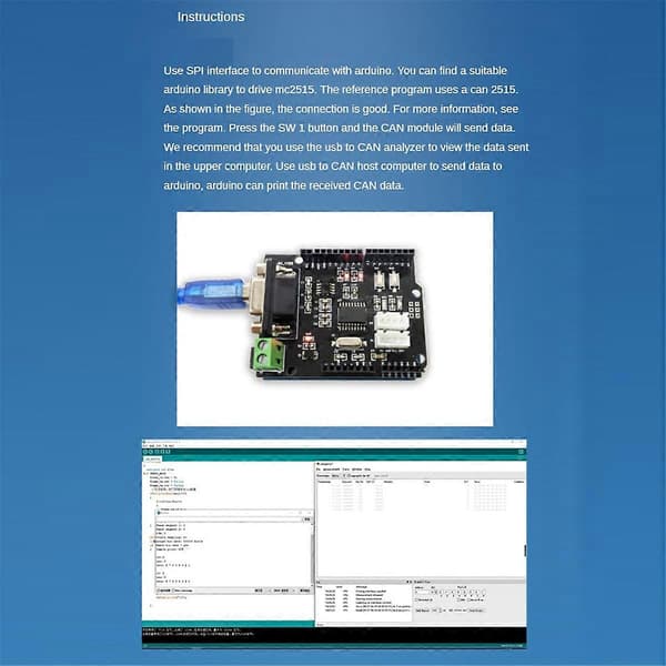 MCP2515 Can Bus Shield Utvidelseskort for CAN