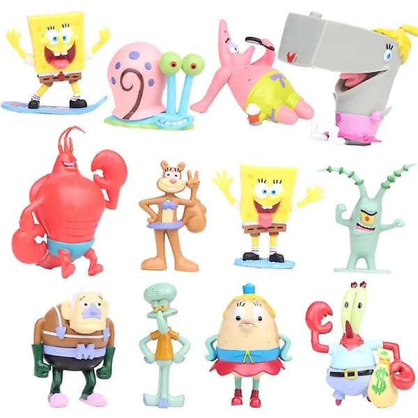 12 st/set Spongebob Patrick Figur Samling Modell Leksaker