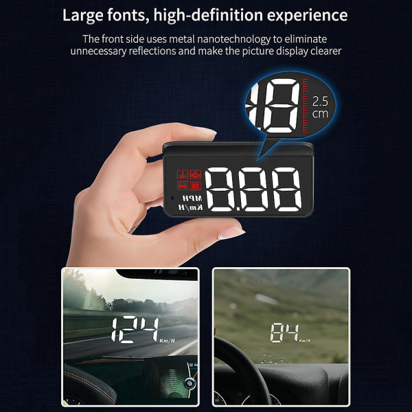 M3 Auto Obd2 Gps Head-up Display Elektronik Hud Projektor Digital Hastighetsmätare